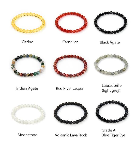 U Pick Natural Stretchy Gemstone Bracelet 7 7.5 8 Inch Chakra Gems Stone  6mm Bead Healing Crystal Quartz Jewelry Women Men Birthday Gifts - Etsy