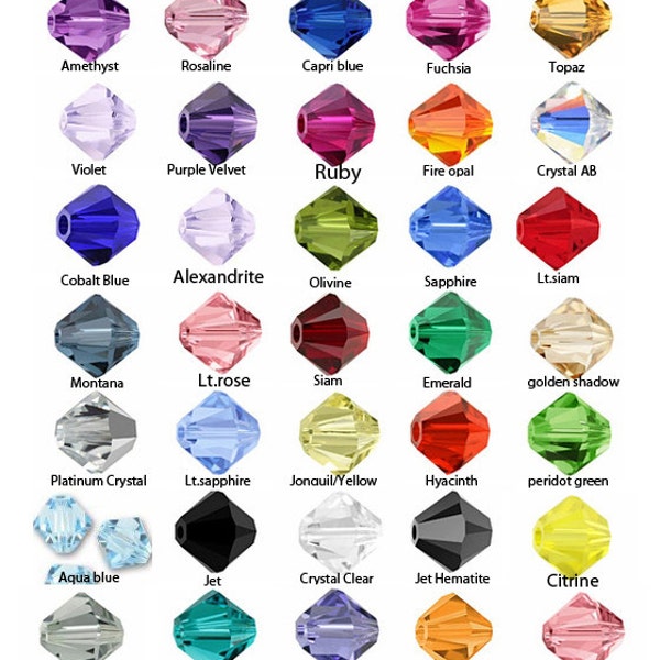 U Pick 200pcs Authentic Preciosa 6mm Bicone Crystal Bead -Perfect Alternative to Swarovski Crystals 5301/5328 for Jewelry Craft Charm Making
