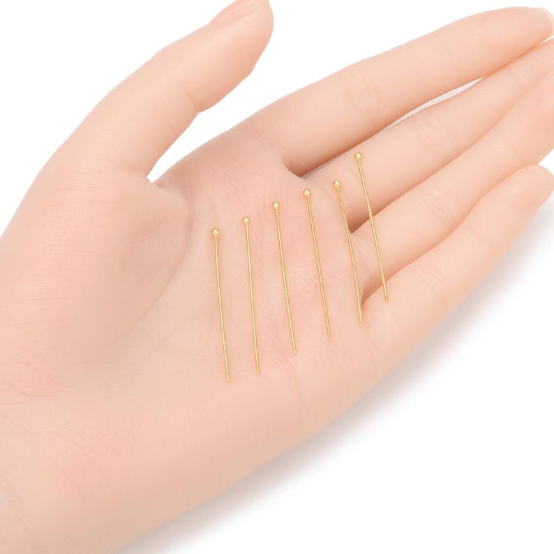 Pick 50pc Tarnish Resistant Ball Head Pins Headpin 18K Yellow Gold ...
