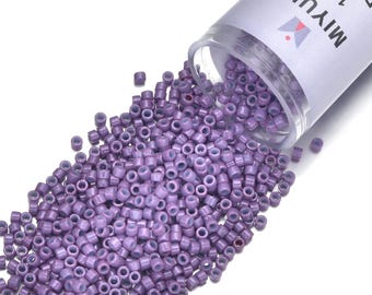 7.5 Grams Genuine Miyuki Delica 11/0 Seed Beads,  Opaque Dark Lavender DB0660,  Approx 1500 Beads/Tube  for Peyote Stitch Loom Weaving