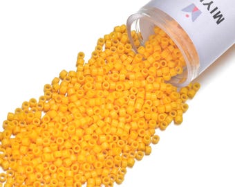 7.5 Grams Genuine Miyuki Delica 11/0 Seed Beads, Duracoat Opaque Light Squash DB2103,  Approx 1500 Beads/Tube for Peyote Stitch Loom Weaving