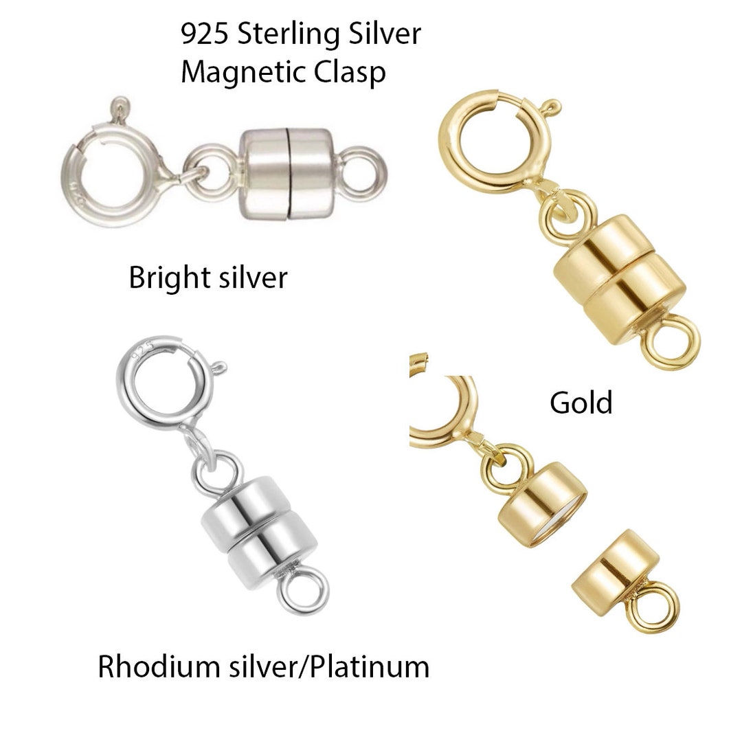 925 Sterling Silver Magnetic Necklace Clasps and Closures Magnetic Jewelry  Clasp