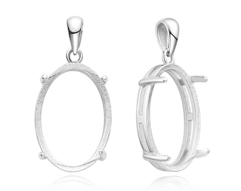 Pick 2pcs 925 Sterling Silver Open Back Bezel Blank Tray Setting For 10mm/12/16/18/20/25mm Oval Cabochon Pendant Charm Craft Jewelry Making