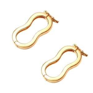 2pcs Tarnish Resistant Gold Figure 8 Twister Hinged Necklace Shortener Enhancer Clasp for 12mm to 13mm Pearl Gemstone Bead Jewelry Making