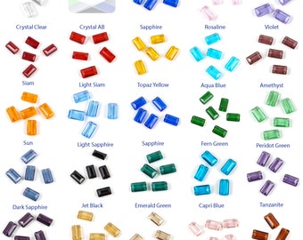 Escolha 25 ou 50 peças de contas de cristal retangulares facetadas Adabele, de 14 mm, da Áustria, compatíveis com cristais Swarovski 5055, para artesanato e confecção de joias.