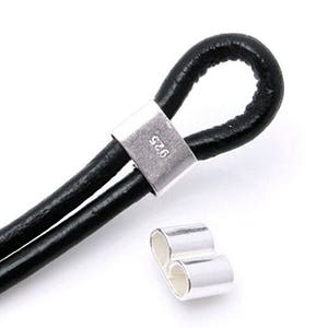 Pick 10pcs 925 Sterling Silver Cord End Cap Endcap Binder For 1.5mm/2/2.5/3/3.5mm Leather Cord Beading Wire Thread DIY Craft Jewelry Making