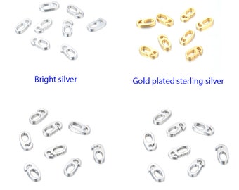 Pick 10pcs/30pc Real 925 Sterling Silver Pendant Clasp Split Hidden Loop Bail 7.6mm Small Tiny Strong Connector for DIY Craft Jewelry Making