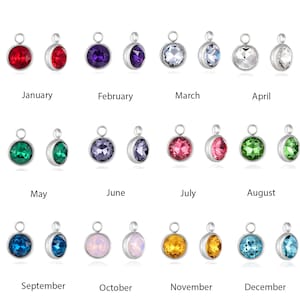 Pick 10pcs Grade A Surgical Stainless Steel 10mm Birthstone Charm Pendant Drops Jan - Dec Tarnish Resistant For DIY Craft Jewelry Making