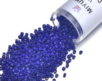 7.5 Grams Genuine Miyuki Delica 11/0 Seed Beads,  Opaque Cobalt Blue DB0726, Approx 1500 Beads/Tube for Peyote Stitch Loom Weaving