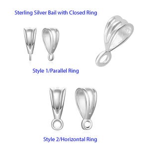 Pick 5pc/10pcs Authentic 925 Sterling Silver Sturdy Pendant Bail 9mm Small 14mm Connector Closed Ring for Necklace Bracelet Jewelry Making