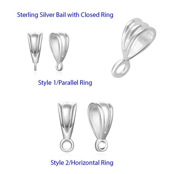 Pick 5pc/10pcs Authentic 925 Sterling Silver Sturdy Pendant Bail 9mm Small 14mm Connector Closed Ring for Necklace Bracelet Jewelry Making