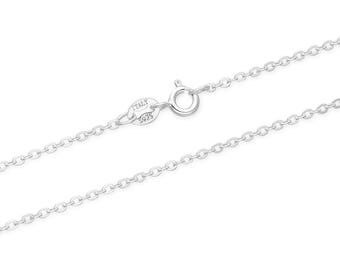 U Pick 1pc 925 Sterling Silver Flat Cable Chain Necklace 1mm Thin Delicate Silver/White Gold Women Jewelry Chain Nickel Free 16 inch 18 Inch