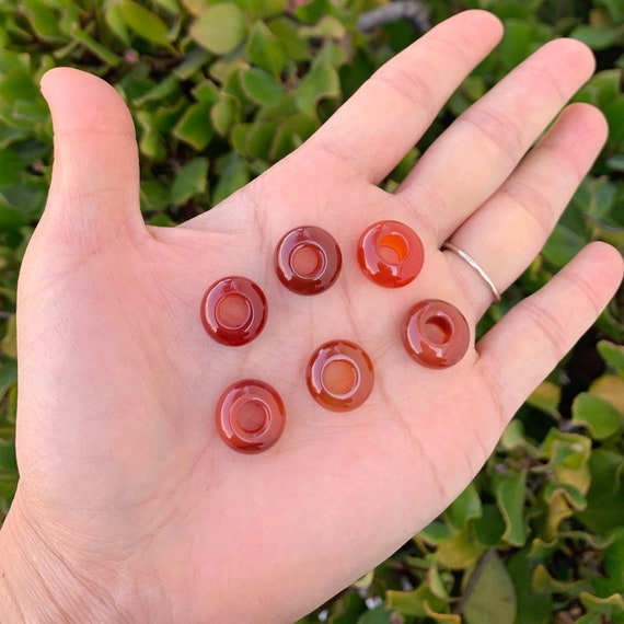 10pcs Natural Carnelian Agate Healing Gemstone 14mm Round Rondelle