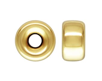 20pcs Real 1/20 14K Gold Filled Round Puff Rondelle Bead 3.2mm Tiny Beads Spacer Non Tarnish for Tarnish Free Permanent Jewelry Making