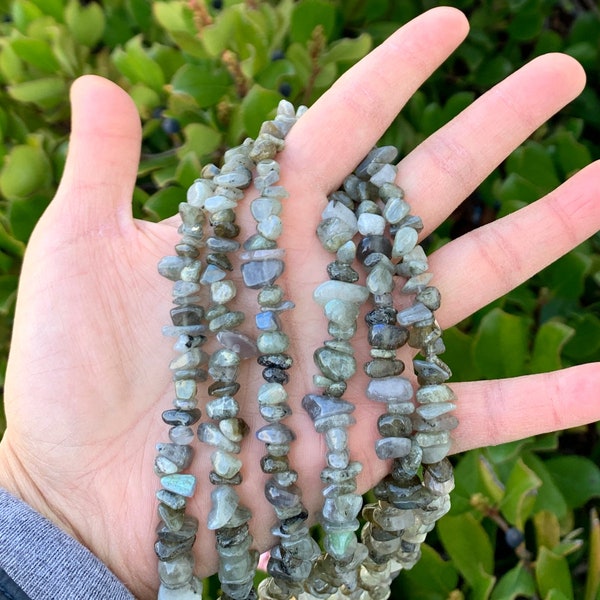 1 Strand/33" Top Quality Natural Labradorite Healing Gemstone Free-Form Gems Chip Bead for Earrings Necklace Bracelet Charm Jewelry Making