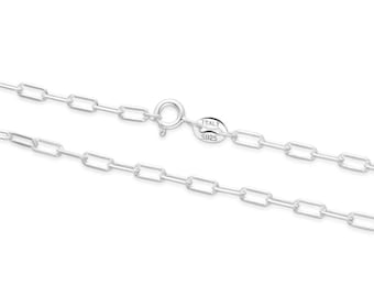 Pick 1pc Real 925 Sterling Silver Paperclip Cable Link Chain Necklace 2.5mm 3mm Strong Sturdy Women Men Jewelry Chain 18 20 22 24 26 Inch