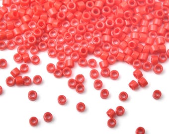 7.5 Grams Genuine Miyuki Delica 11/0 Seed Beads,Opaque Dark Red DB0723, Approx 1500 Beads/Tube for Peyote Stitch Loom Weaving Jewelry Making