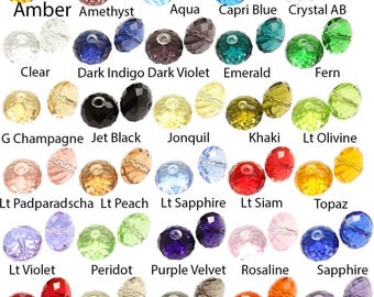 Pick 24 Stück / 50 Stück Top-Qualität Adabele Österreichische 8 x 6 mm Facettierte Rondell Kristall Perle Kompatibel mit Swarovski 5040 für DIY Handwerk Schmuck machen