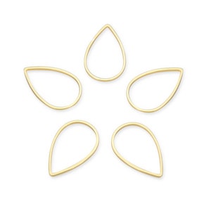 Pick 20pcs Tarnish Resistant Yellow Gold Plated Teardrop Pendant Charm Beading Hoop Connector Link Open Back Bezel Frame for Jewelry Making