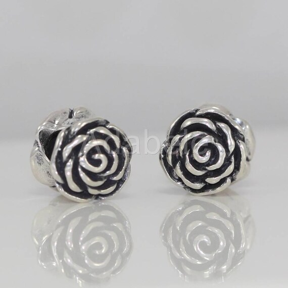 ARTCHARM Rose Gold Rubber Charm Stopper Spacer Bead – 925 Sterling Silver For Bracelets 8 thumbnail image