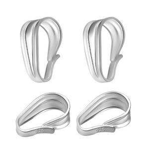 Pick 5pc/10pcs 925 Sterling Silver Snap On Pendant Clasp Bail Clip 8mm 9mm 13mm Connector for Charm Necklace Bracelet Craft Jewelry Making