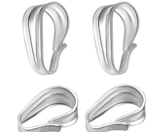 Lote de 5 o 10 cierres a presión de plata de ley 925 para colgantes, de 8 mm, 9 mm y 13 mm, para collares, pulseras y bisutería artesanal.