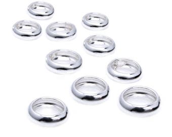 U Pick 10pc/20pc Sterling Silver 4mm 5mm 6mm 7mm Bubble Ring Spacer Large Hole Bead for Healing Crystal Gemstone Pearl Glass Jewelry Making