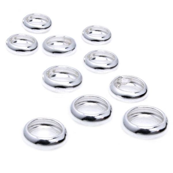 U Pick 10pc/20pc Sterling Silver 4mm 5mm 6mm 7mm Bubble Ring Spacer Large Hole Bead for Healing Crystal Gemstone Pearl Glass Jewelry Making