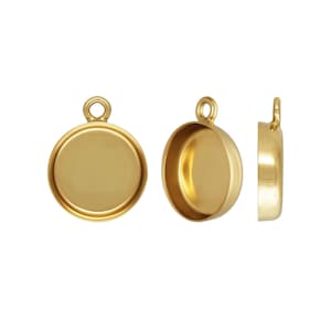 2pcs Real 1/20 14K Gold Filled Small Bezel Cup Blank Tray Setting Jewelry Findings For 6mm Round Cabochon Pendant Drop Jewelry Making JK9-D6