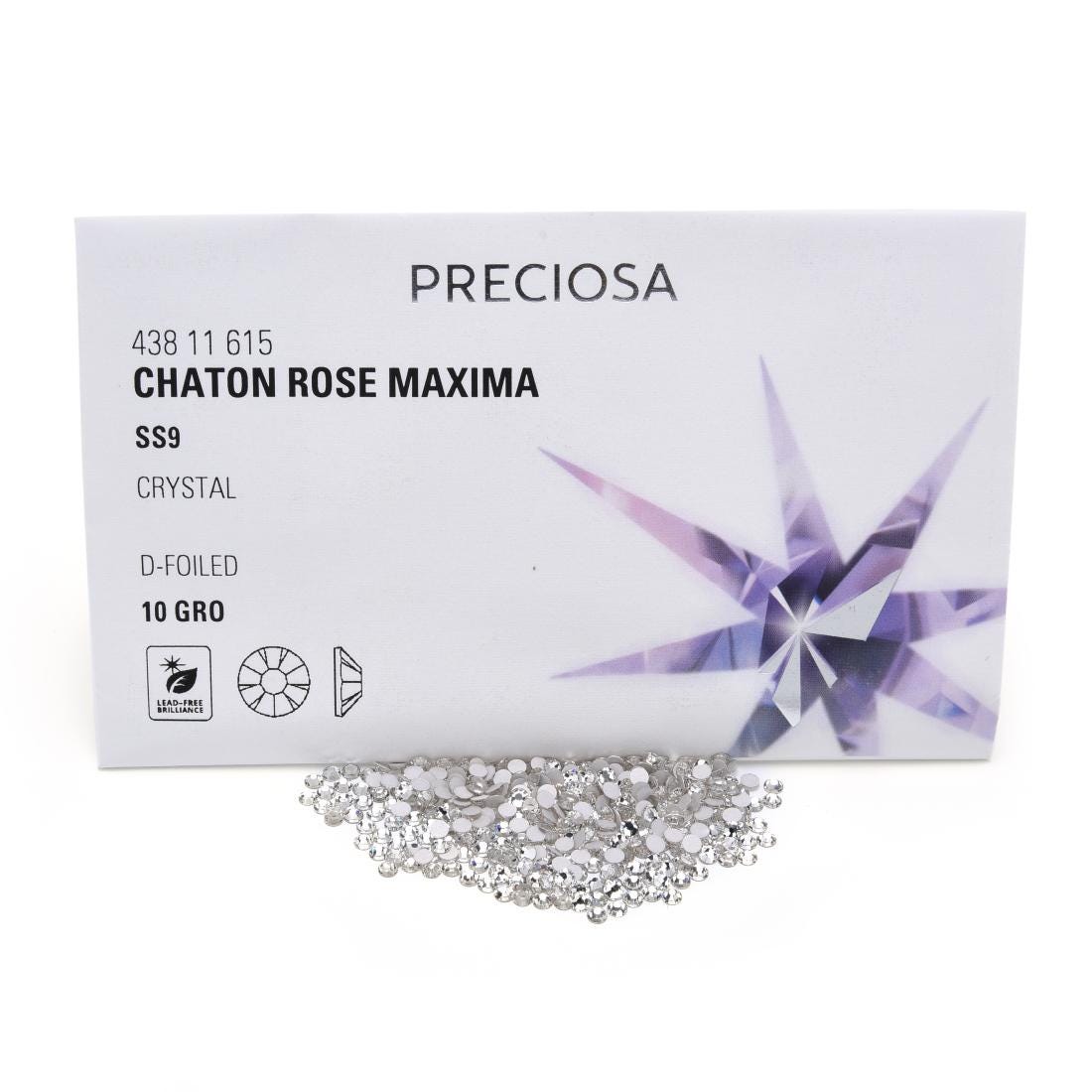 12 Cristalli Preciosa Mc Chaton Maxima SS25 (5.5mm) - Vetro Boemo Chaton Crystal F - Alternativa A Swarovski