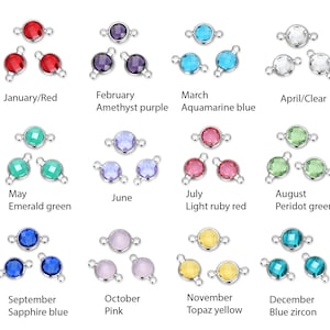 Pick 10pc/20pcs Quality A Silver Plated Birthstone Charm Connector 6mm Small Jan - Dec Round Austrian Crystal Bead DIY Craft Jewelry Making