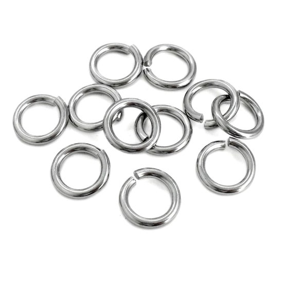 Pick 100pc 304 Grade Surgical Stainless Steel Sturdy Strong Open Jump Rings 4mm 6mm 8mm 10mm 12mm Round O Jumprings for Charm Jewelry Making