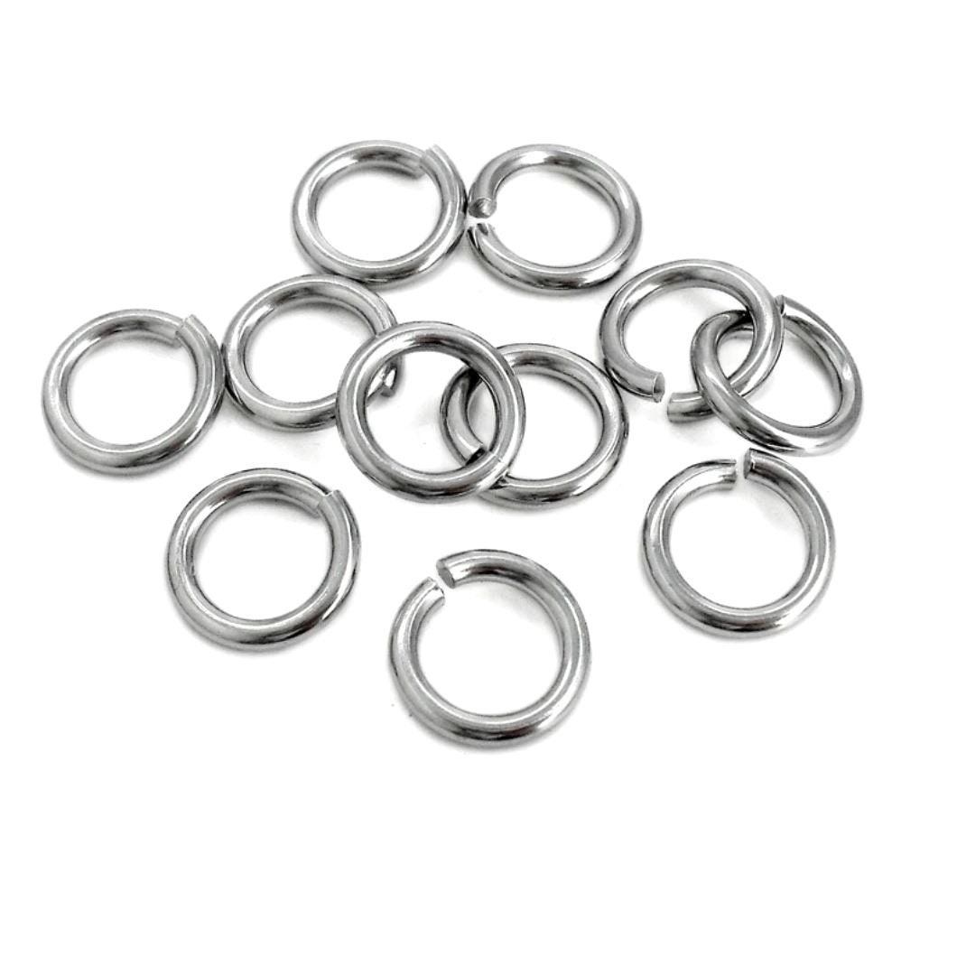 100pcs Adabele Authentic 925 Sterling Silver Open Jump Rings 6mm (0.24  inch) O Ring Connector (Strong Wire 0.9mm/0.035 Inch/19 Gauge) for Jewelry