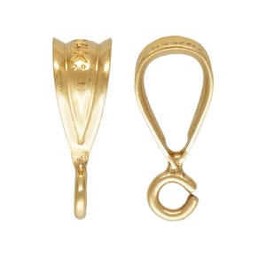 5pcs Real 1/20 14K Gold Filled 9.5mm/0.37 Inch Small Folding Donut Pendant Bail Clasp Clip Open Parallel Jump Ring  for Jewelry Makings