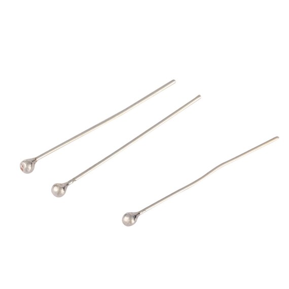 For Jewelry Beading Craft Making SS110 Wire~ 26GA 50pcs Sterling Silver Round Ball Pins 35mm 1.5 inch