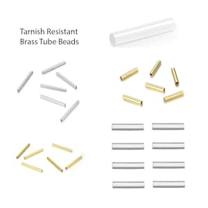 U Pick 50pc/100pc Tarnish Resistant Straight Tube Spacer Bead 5mm 10mm 20mm Connector for Necklace Earring Bracelet Anklet Jewelry Making