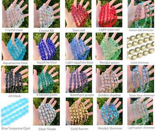 Conjunto de 50 peças de contas espaçadoras de cristal checo facetadas, ovais e planas, de 16 mm, para brincos, pulseiras, colares, pingentes, artesanato e confecção de joias DIY.
