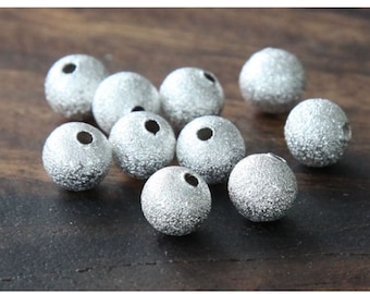 Pick 100pc/200pcs Sparkle Stardust Spacer Beads Sterling Silver Plated Brass 3mm 4mm 6mm 8mm 10mm for Necklace Bracelet Craft Jewelry Making