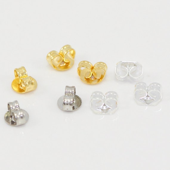 Buy U Pick 100pc/200pc Hypoallergenic Earring Backs Stopper Silver Gold  Platinum Earnut for Stud/drop Earrings Gemstone Pearl Glass Jewelry Online  in India 