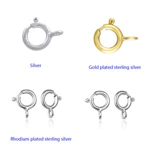 Pick 10pc/30pc 925 Sterling Silver 7mm Spring Ring Jewelry Clasp Clip Silver/Gold/White Gold for DIY Bracelet Necklace Anklet Jewelry Making