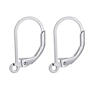 以下が含まれることがあります： レバーバック留めの銀色のイヤリングフックのペア