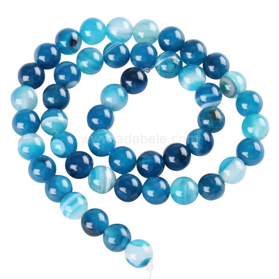 100Pcs Natural Black Dragon Vein Agate Beads – 8mm Round Loose Gemstone, 1mm Hole – DIY Jewelry Making, Healing Stones