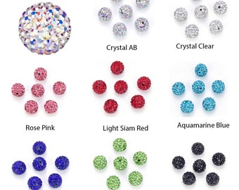 Pick 25pcs AA+ Grade Sparkle Disco Ball Crystal Rhinestone Round Spacer Beads 8/10/12mm For Earrings Bracelet Necklace Rosary Jewelry Making