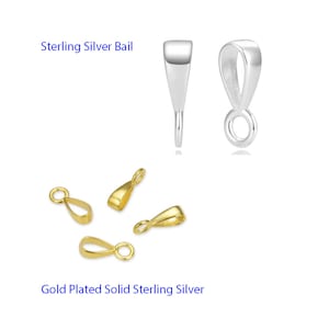 Pick 5pc Real 925 Sterling Silver Pendant Clasp Donut Bail Closed Ring Silver/Yellow Gold/White Gold for Craft Necklace Charm Jewelry Making