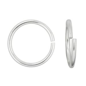 May include: Silver jump ring with a gap for attaching jewelry findings.