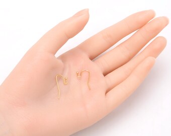 100 Ganci Orecchini In Oro 14k E 100 Chiusure In Gomma: Ipoallergenici, Senza Nichel, Per Creazione Gioielli Fai Da Te - 4