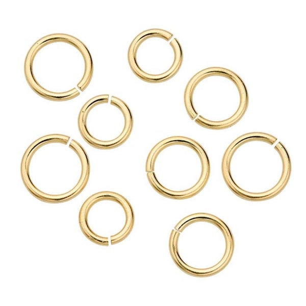 U Pick 20pc/50pc Gold plated Sterling Silver 4mm to 12mm Open Jump Ring O Connector (Wire 20 gauge/0.8mm) for Bracelet Jewelry Charm Making