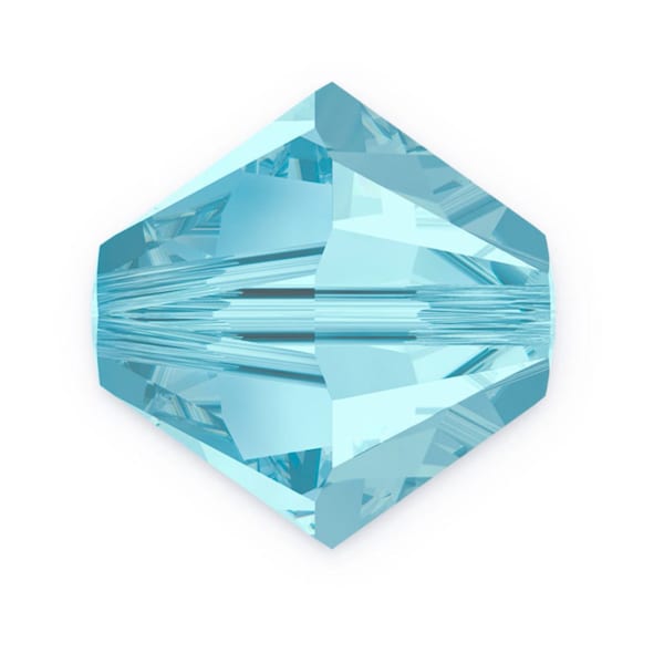U Pick 100pc/200pc Preciosa 3mm 4mm 6mm Aquamarine Blue Bicone Crystal Beads Compatible with Swarovski Crystal 5328 for Jewelry Charm Making