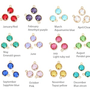 U Pick 10pcS Quality A Gold Birthstone Charms 6mm January to December Round Austrian Crystal Pendant Drop Beads for Jewelry Craft Making
