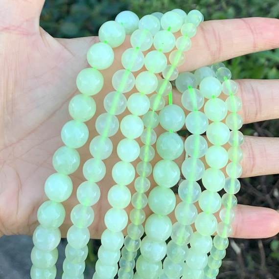 10mm Round Natural White Jade Gemstone Beads For Make